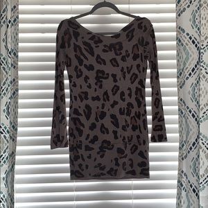 Leopard off shoulder maternity long sweater